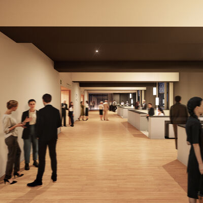 263020_Pos 7 Wandelgang mit Personen und Gastro &copy; gmp Architekten